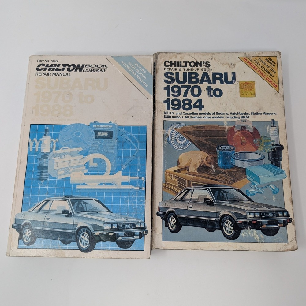 Chilton Subaru Repair Manuals 1970-1988 Brat Sedan‎ Wagon 1800 Turbo Lot of 2